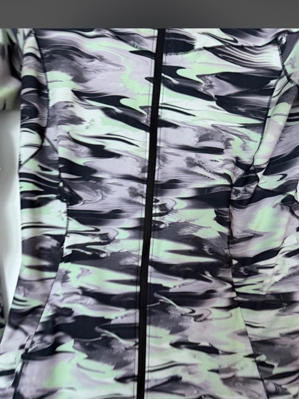 Lululemon Lightweight Printed Zip-Up Active Jacket - Green/Gray - Picture 3 of 7